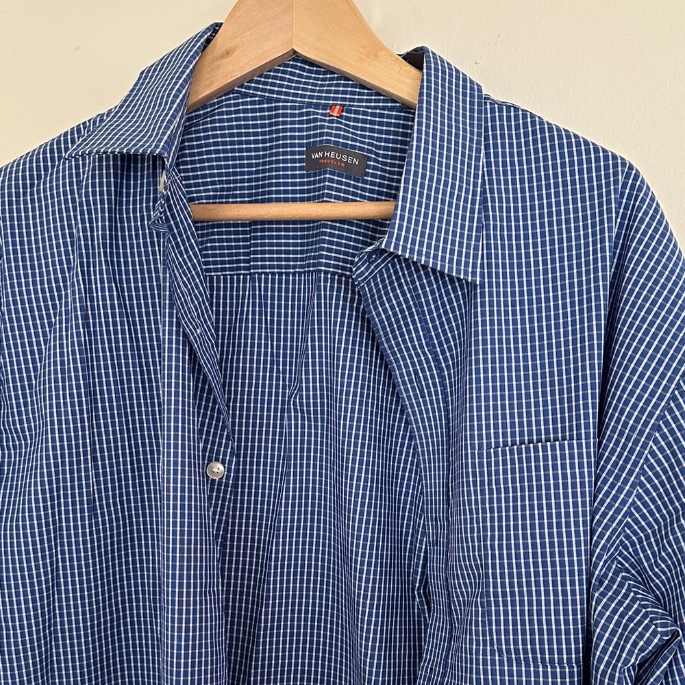Van Heusen Navy Checkered Casual Shirt